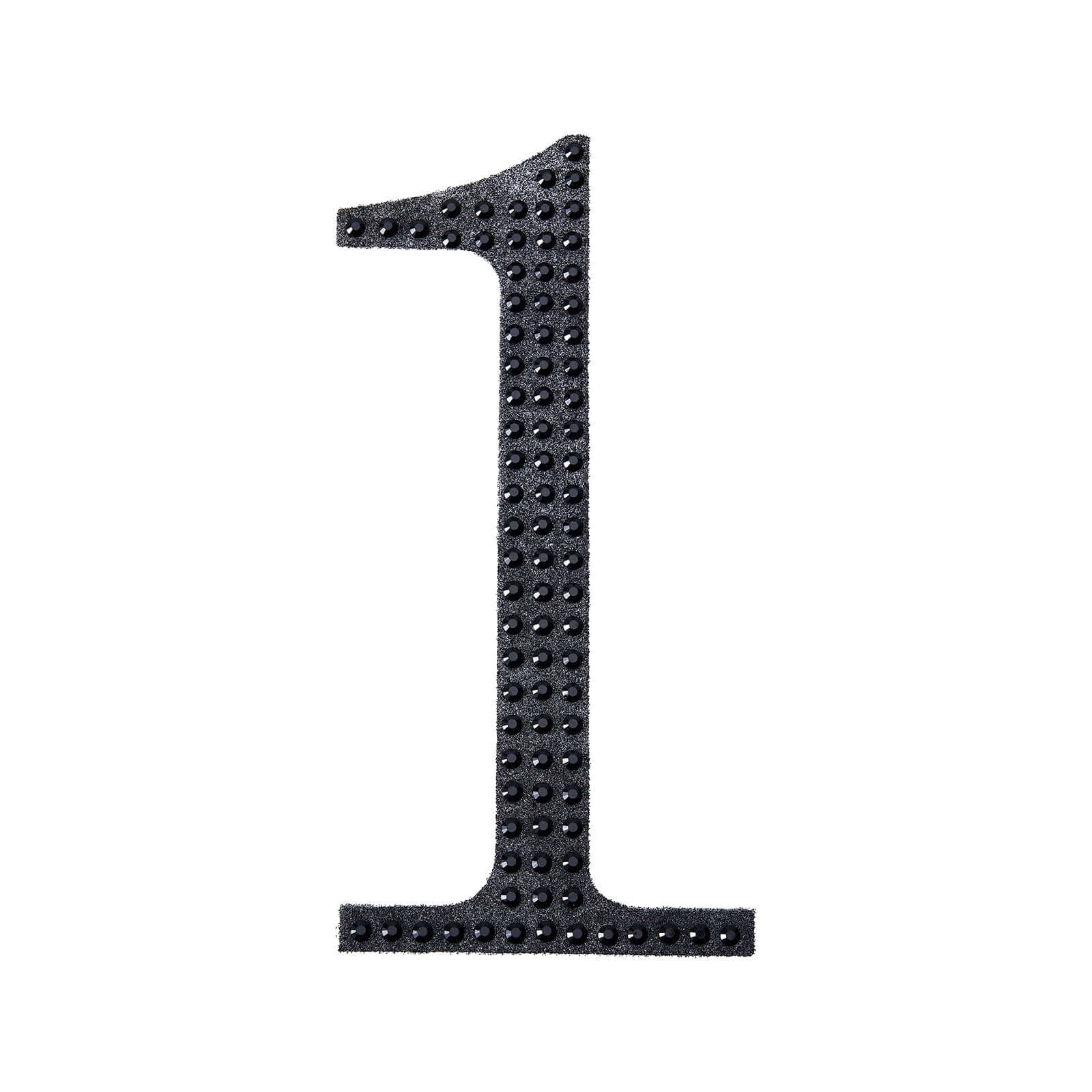 Decorative Rhinestone Number "1" Stickers, Glitter Adhesive Craft Numbers Black DIY Sparkle Embellishments 8"