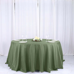 Polyester 132" Round Tablecloth Olive Green - Seamless Chic Table Cover