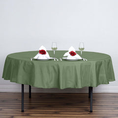 Polyester 90" Round Tablecloth Olive Green - Stain & Wrinkle-Resistant Table Cover