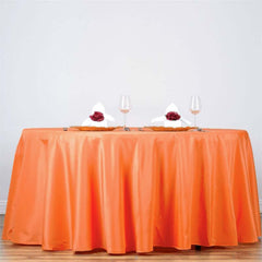 Polyester 132" Round Tablecloth Orange - Seamless Chic Table Cover
