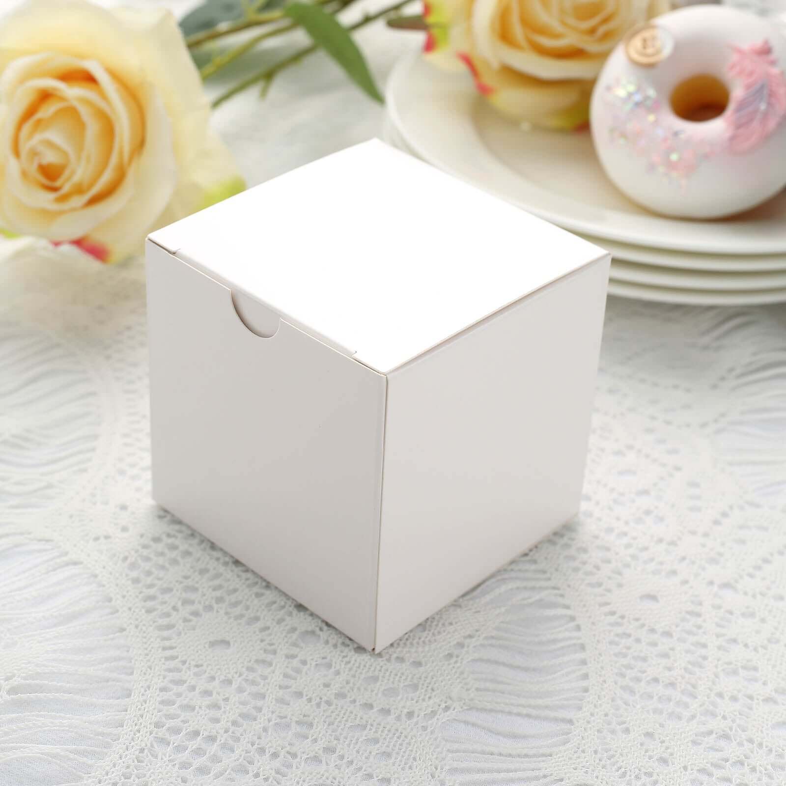 100 Pack 3" Easy DIY White Party Or Shower Favor Candy Gift Boxes
