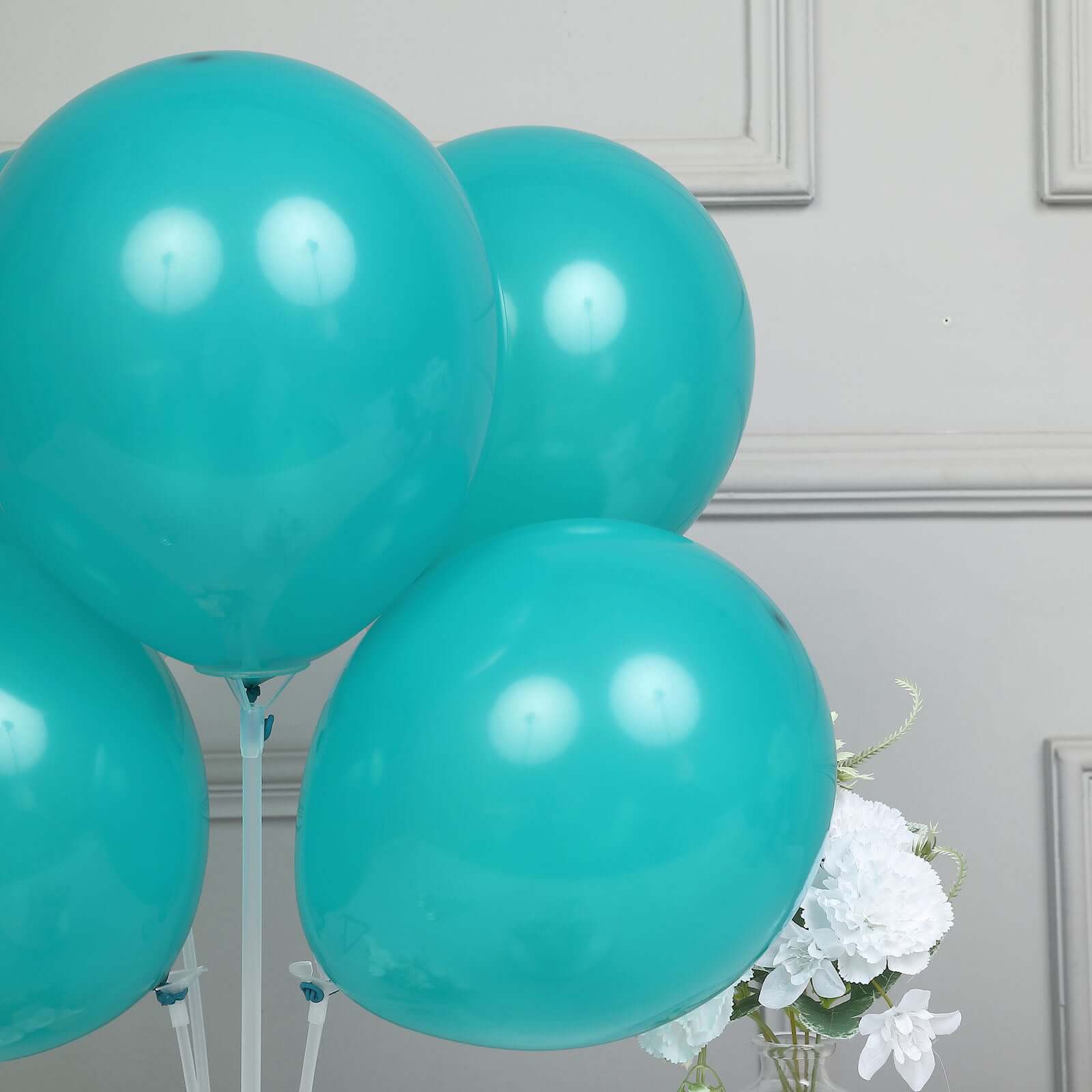 25 Pack 12" Matte Pastel Peacock Teal Helium Air Latex Party Balloons