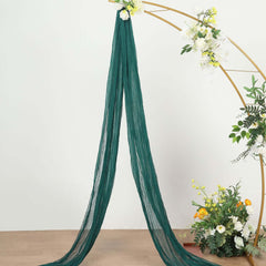20ft Peacock Teal Gauze Cheesecloth Fabric Wedding Arch Drapery, Window Scarf Valance, Boho Decor Arbor Curtain Panel
