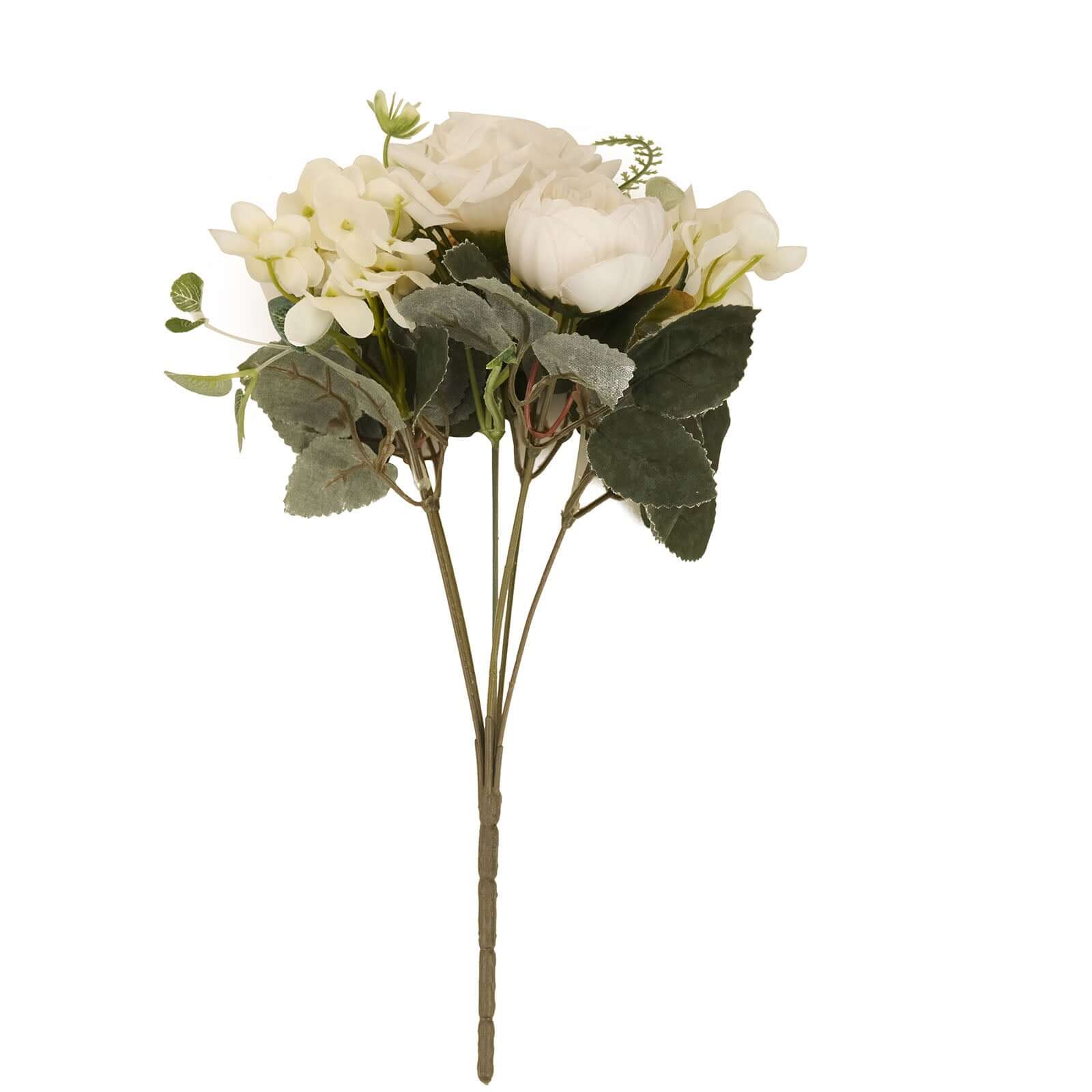 2 Pack Artificial Rose & Peony Floral Arrangements – 12" Ivory Silk Bouquets for Weddings & Home Décor