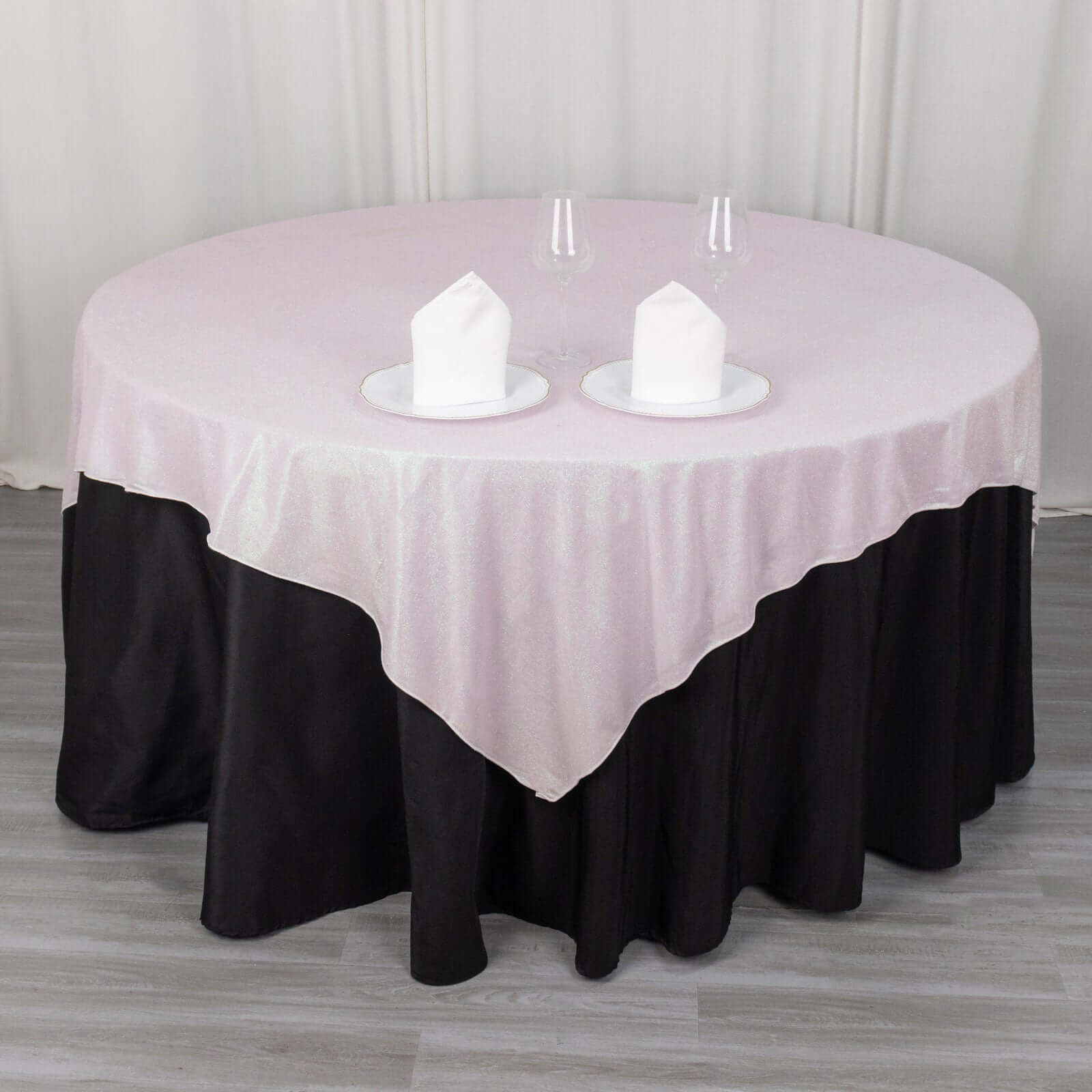 Polyester 72"x72" Table Overlay Square Tablecloth Iridescent - Glitter Sparkle Table Topper