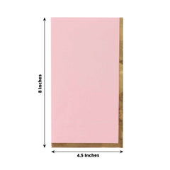 50-Pack Paper Dinner Napkins Pink with Gold Foil Edge 2 Ply - Stylish Disposable Napkins