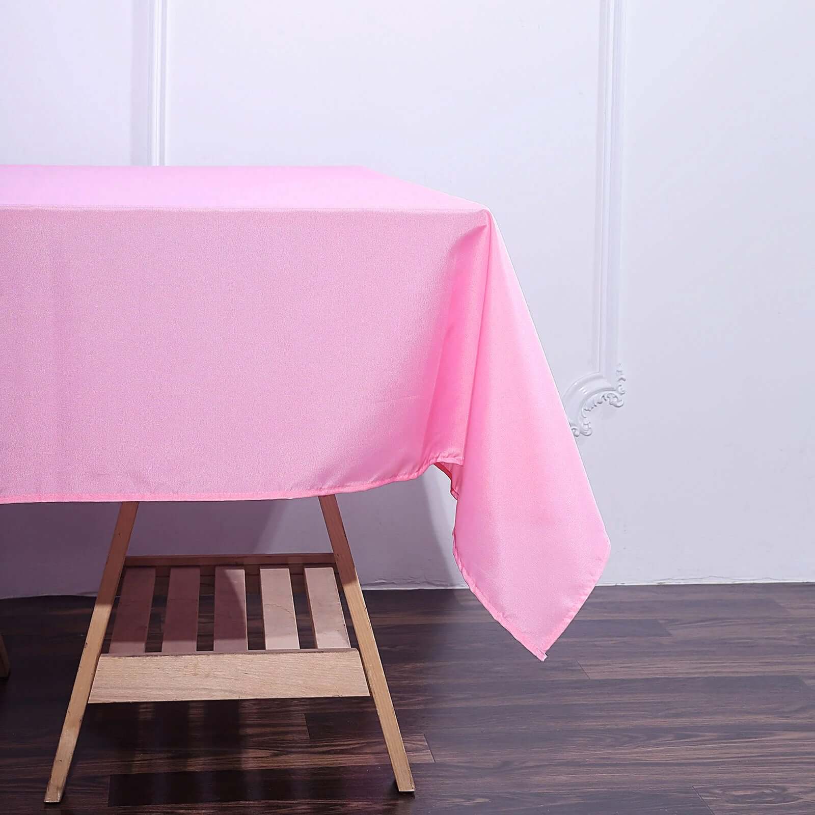 Polyester Square 70"x70" Tablecloth Pink - Wrinkle-Resistant & Durable Table Cover
