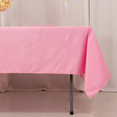 Lamour Satin 60"x102" Rectangle Tablecloth Pink - Durable & Silky Soft Feel Table Cover