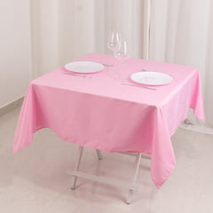 Premium Polyester 54"x54" Square Tablecloth Pink - Stain and Wrinkle-Resistant 220GSM Table Cover