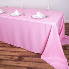 Polyester 90"x156" Rectangle Tablecloth Pink - Seamless Wrinkle-Resistant Table Cover
