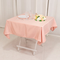 Lamour Satin 54"x54" Table Overlay Square Tablecloth Dusty Rose - Durable & Silk-Like Table Cover
