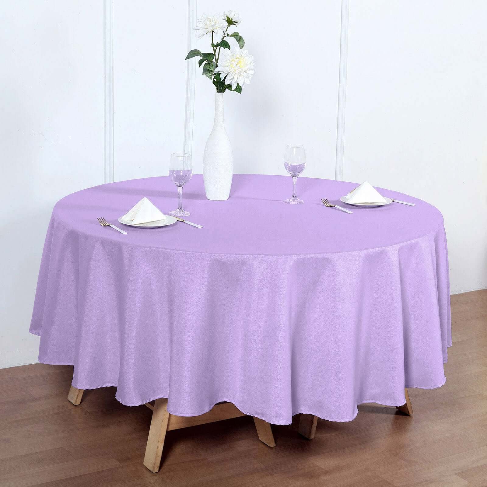 Polyester 90" Round Tablecloth Lavender Lilac - Stain & Wrinkle-Resistant Table Cover