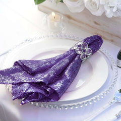Sequin 20"x20" Napkin Purple - Shimmering Dinner Napkin