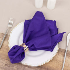 5 Pack Scuba 20"x20" Napkins Purple - Durable & Reusable Dinner Napkins
