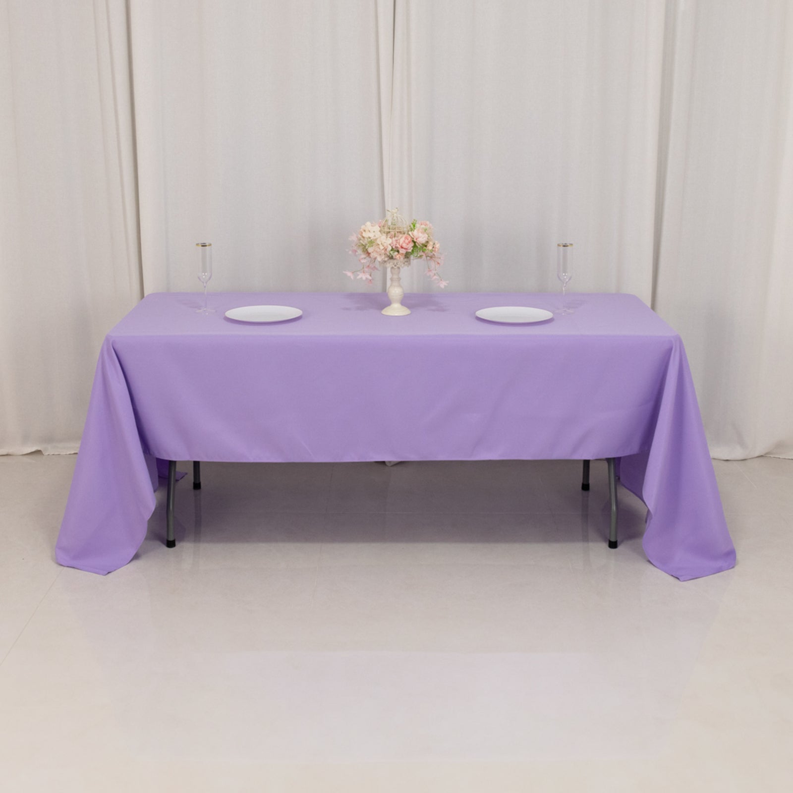 Premium Polyester 60"x126" Rectangle Tablecloth Lavender Lilac - Stain-Resistant 220GSM Finish Table Cover