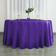 Satin 120" Round Tablecloth Purple - Stylish Seamless Table Cover