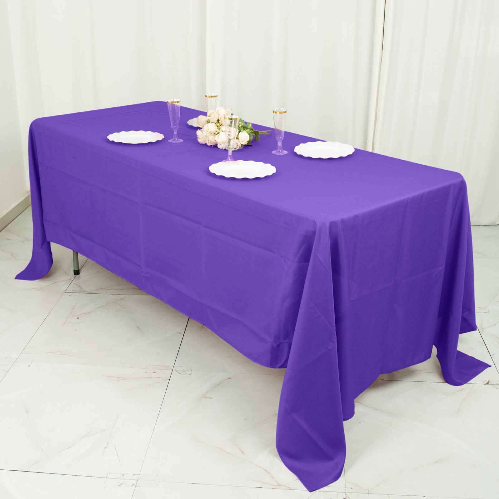 Polyester 72"x120" Rectangle Tablecloth Purple - Durable and Stylish Table Cover