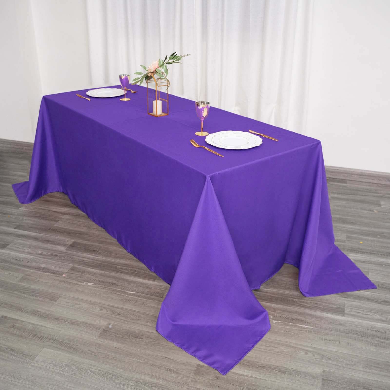 Polyester 90"x132" Rectangle Tablecloth Purple - Seamless Wrinkle-Resistant Table Cover