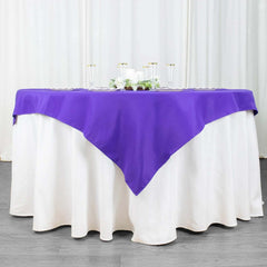 Premium Polyester 54"x54" Table Overlay Square Tablecloth Purple - 220GSM Stain and Wrinkle-Resistant Table Topper