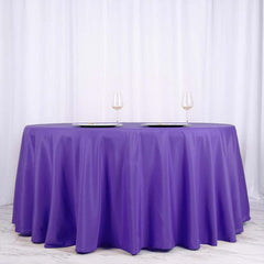Polyester 120" Round Tablecloth Purple - Seamless Wrinkle-Resistant Table Cover