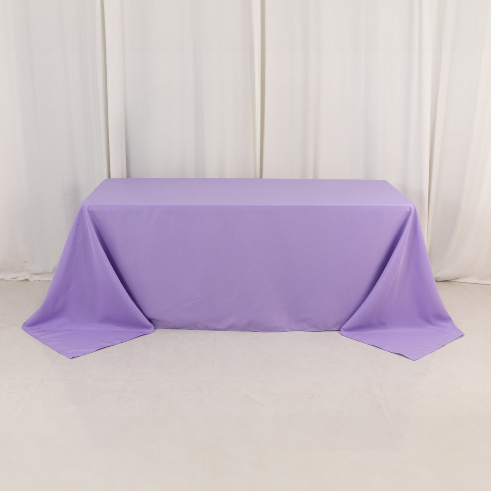 Premium Polyester 90"x132" Rectangle Tablecloth Lavender Lilac - Seamless 220GSM Stain-Resistant Table Cover