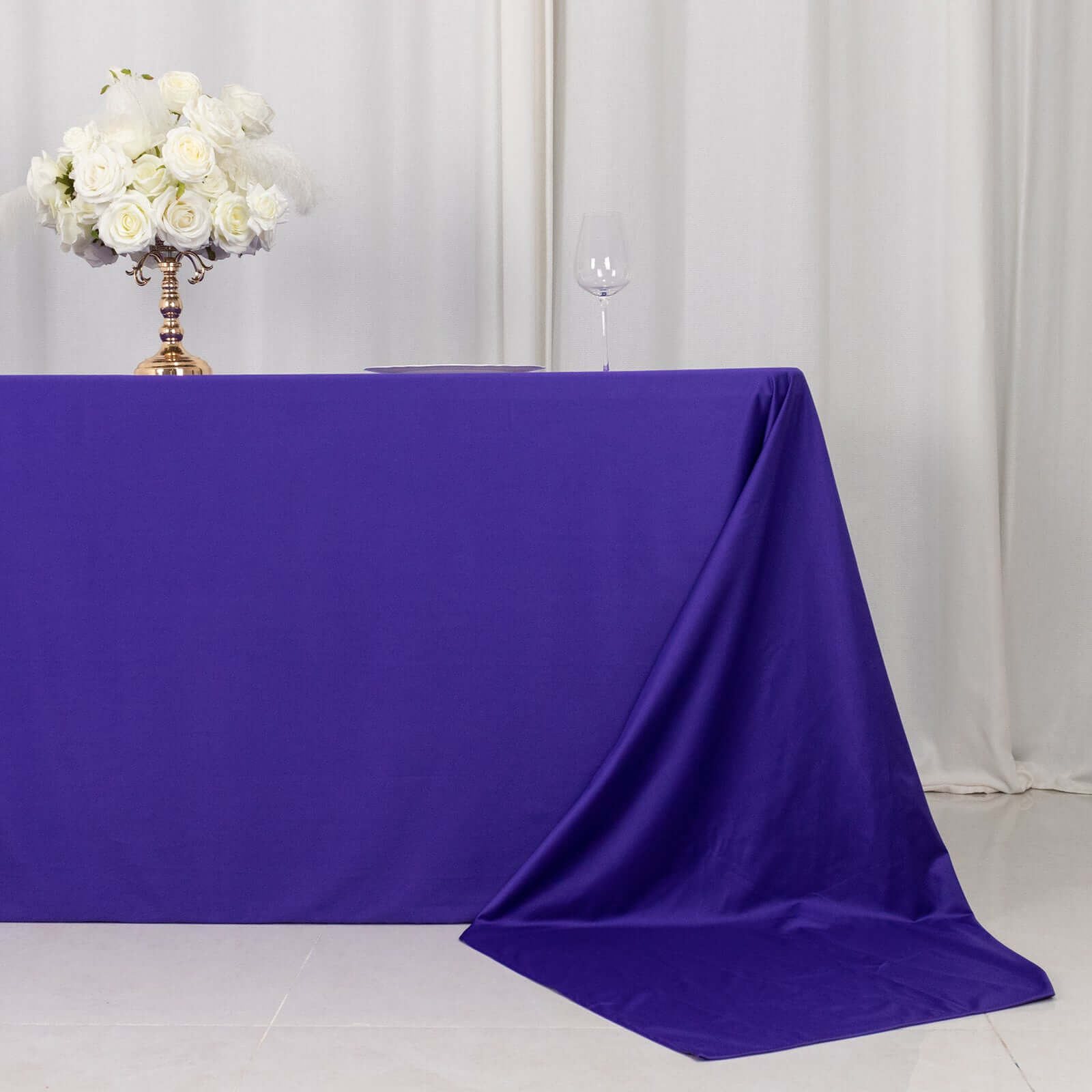 Scuba Rectangular 90"x156" Tablecloth Purple - Wrinkle Free, Stain Resistant & Seamless Table Cover
