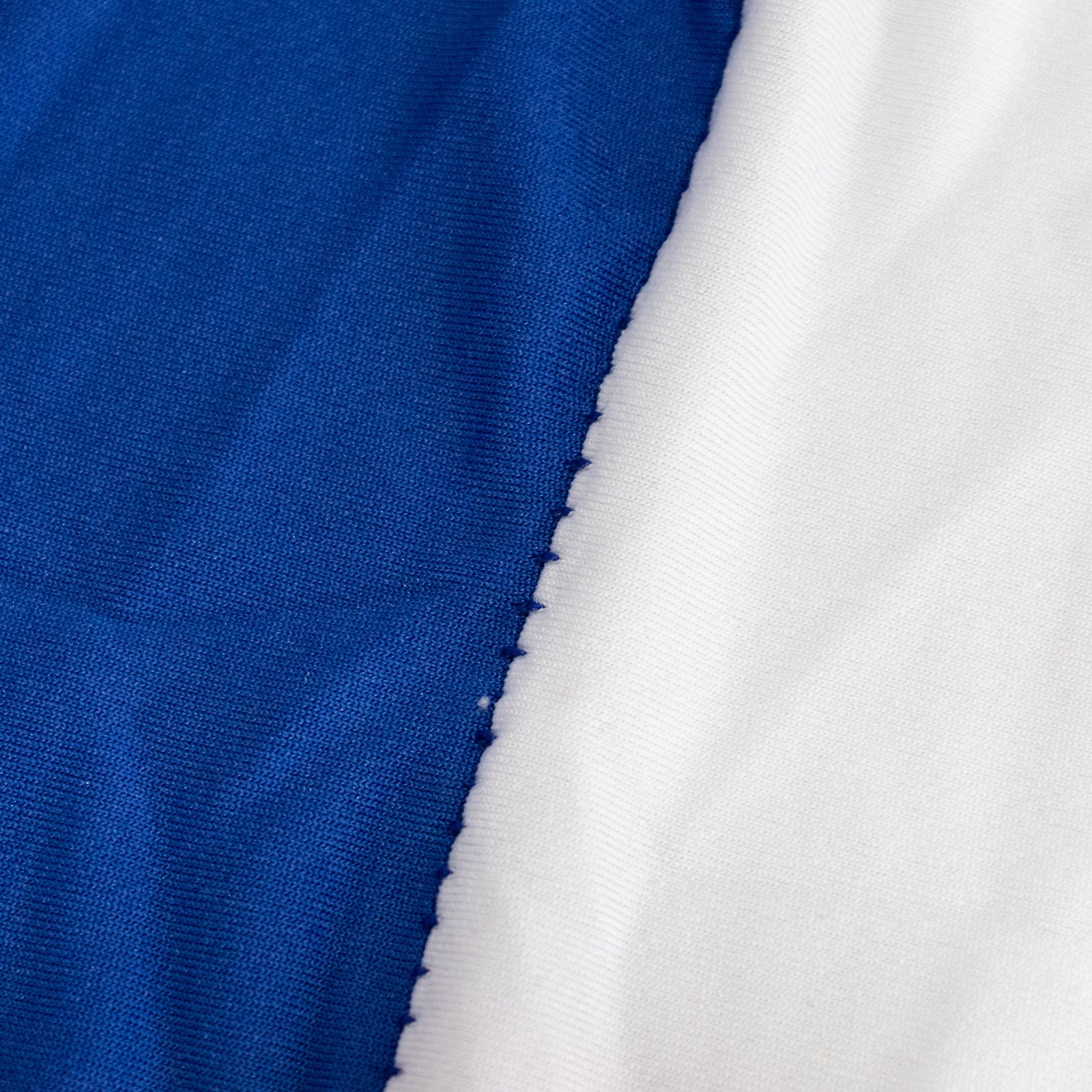 Stretch Spandex 72"x30" Rectangle Table Cover Royal Blue/White Cross Over Design - Two-Piece Fitted Tablecloth with Elastic Foot Pockets