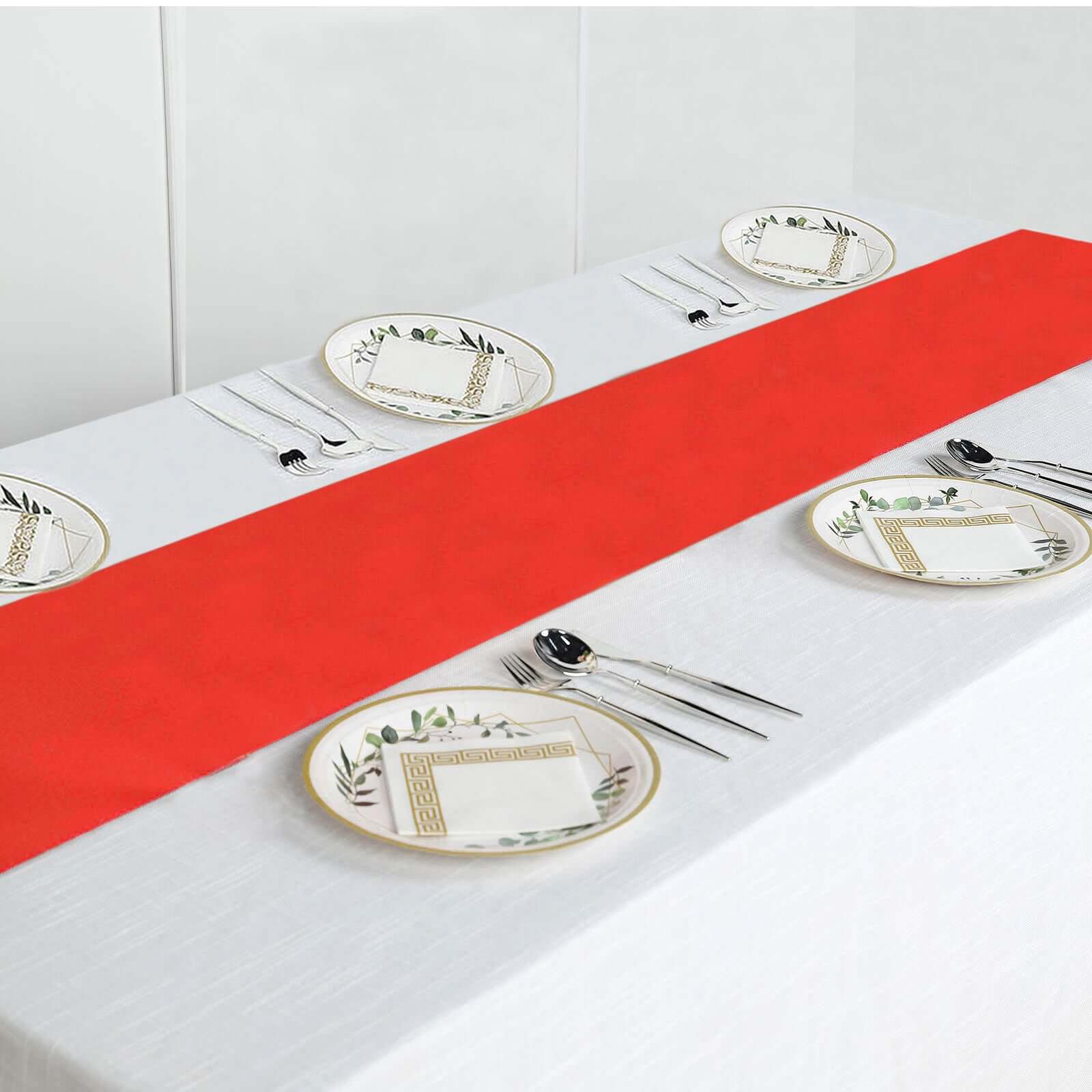 Polyester 12"x108" Table Runner Red - Durable & Wrinkle-Resistant Table Decor