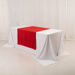 Scuba Polyester 36"x72" Wide Table Runner Red - Wrinkle-Free Trade Show Table Linen