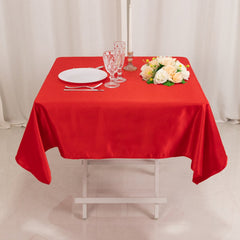 Lamour Satin 54"x54" Square Tablecloth Red - Durable & Silk-Like Table Cover