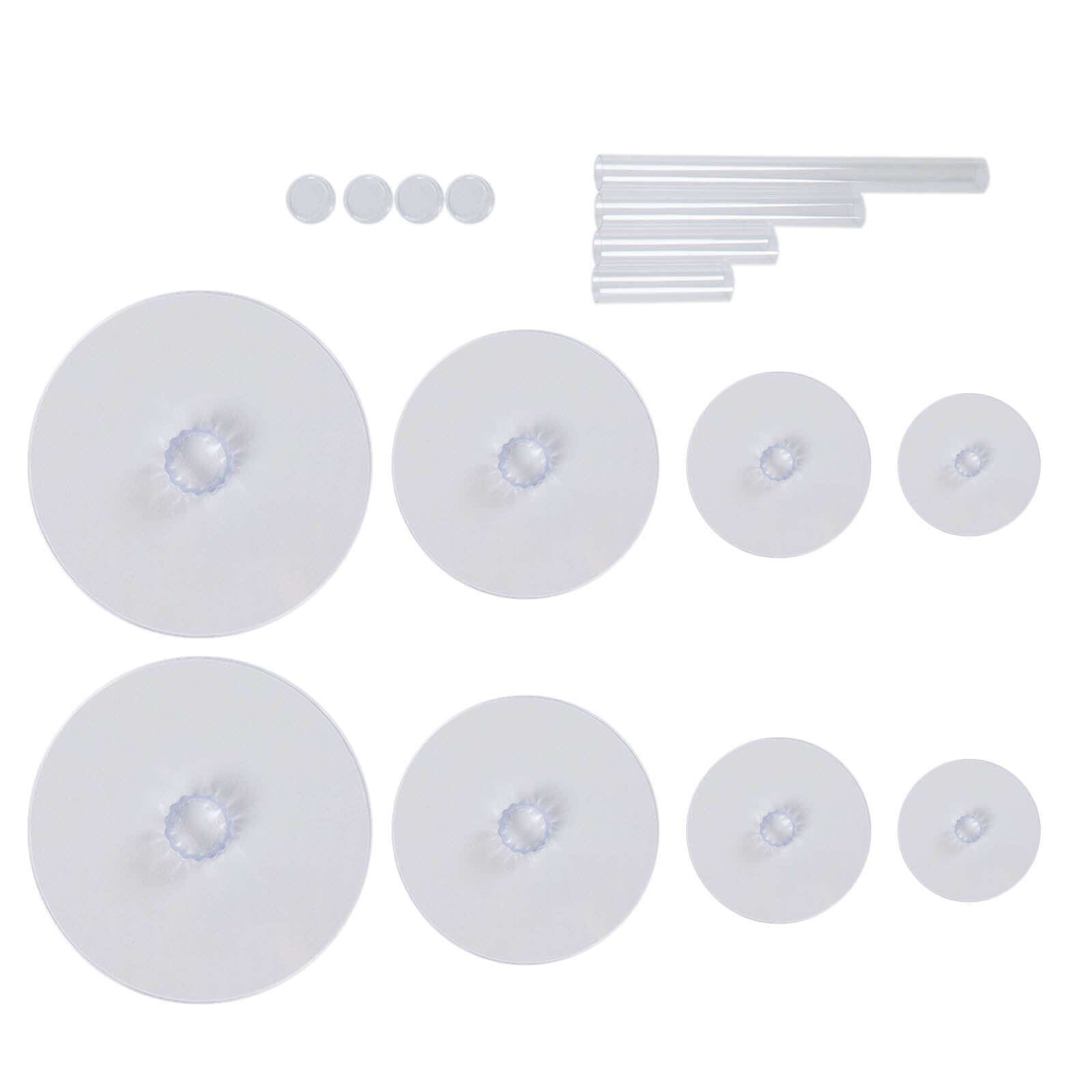 4-Tier Acrylic Round Cake Stand Set Clear - Chic Sturdy Cupcake Holder Dessert Display Pedestal in Assorted Sizes for Wedding Buffet & Catering Displays