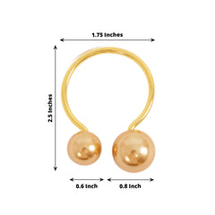 10 Pack Gold Pearl Metal Napkin Holders Dining Table Decor, Elegant Round Wedding Napkin Rings - 2.5"