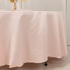 Lamour Satin 108" Round Tablecloth Blush - Durable & Silk-Like Table Cover