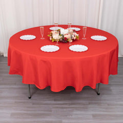 Premium Polyester 90" Round Tablecloth Red - Stain and Wrinkle-Resistant Design with 220GSM Thickness Table Cover