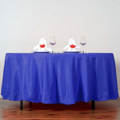 Polyester 108" Round Tablecloth Royal Blue - Wrinkle-Resistant Table Cover