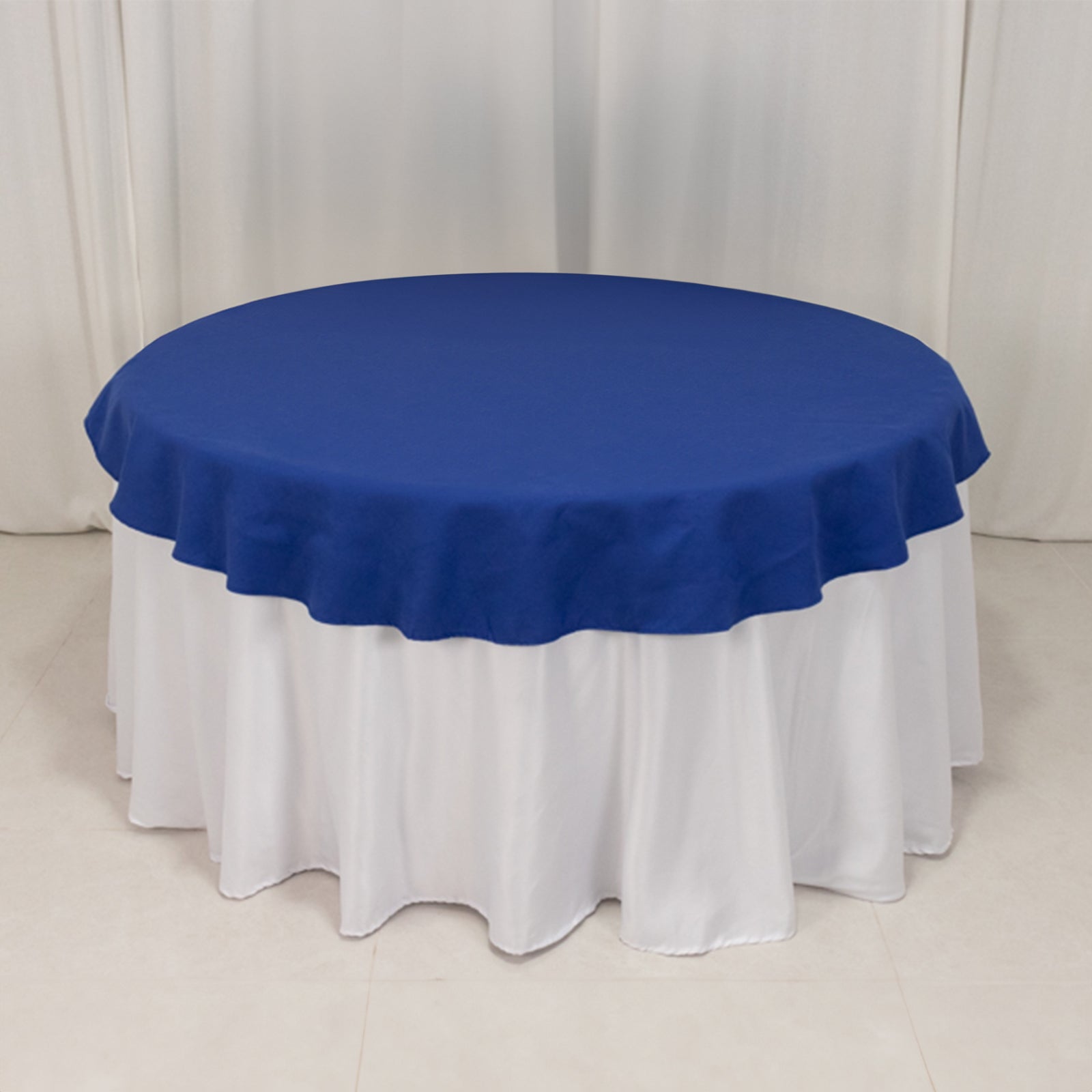 Cotton Blend 70" Round Tablecloth Royal Blue - Wrinkle-Resistant Table Cover