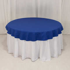 Cotton Blend 70" Round Tablecloth Royal Blue - Wrinkle-Resistant Table Cover