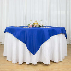 Premium Polyester 70"x70" Table Overlay Square Tablecloth Royal Blue 220GSM Wrinkle-Resistant Table Cover