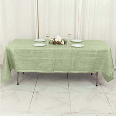 Taffeta 60"x102" Rectangle Tablecloth Sage Green - Accordion Crinkle Table Cover