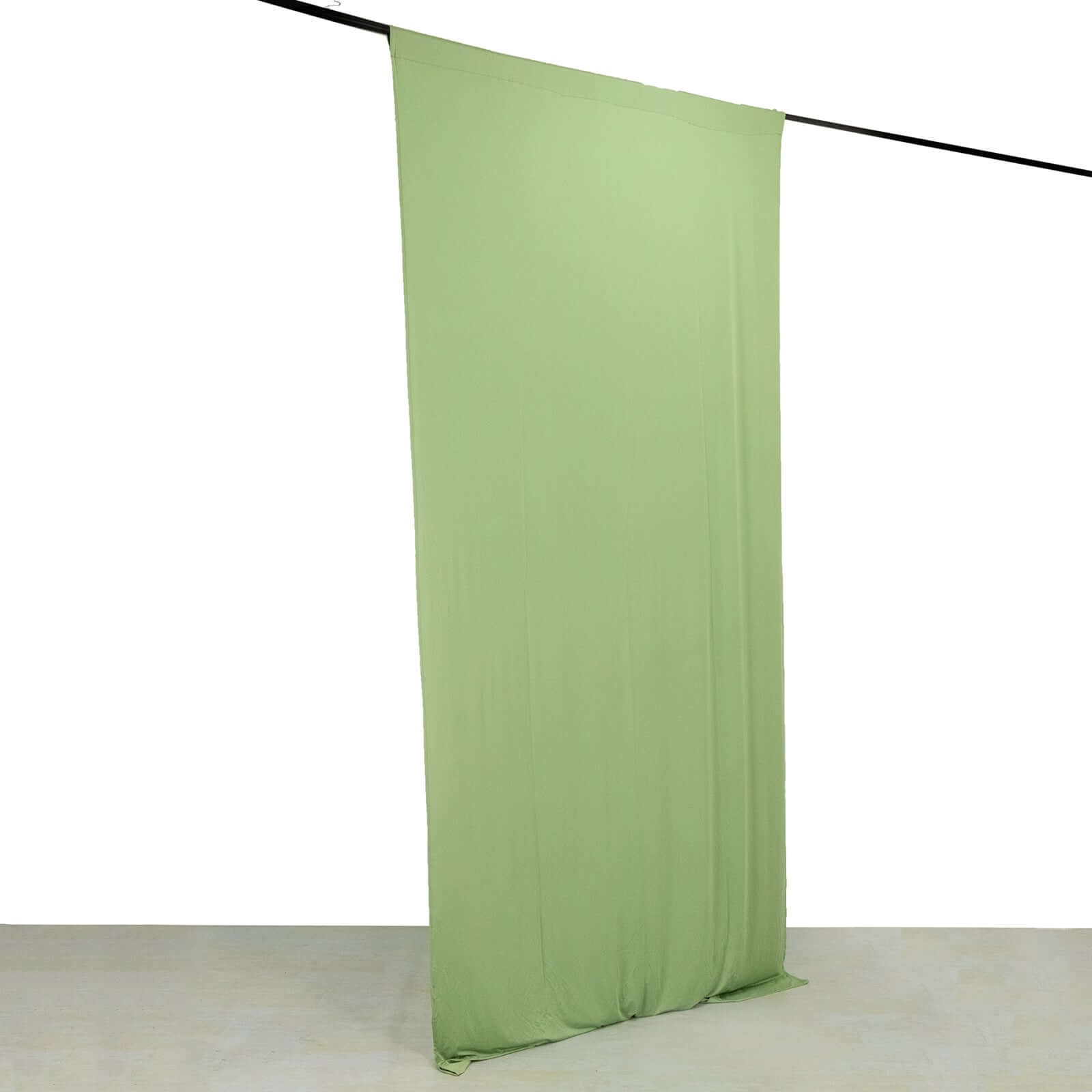 Sage Green 4-Way Stretch Spandex Event Curtain Drapes, Wrinkle Free Backdrop Event Panel with Rod Pockets - 5ftx10ft