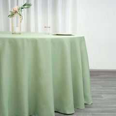 Polyester 132" Round Tablecloth Sage Green - Seamless Chic Table Cover