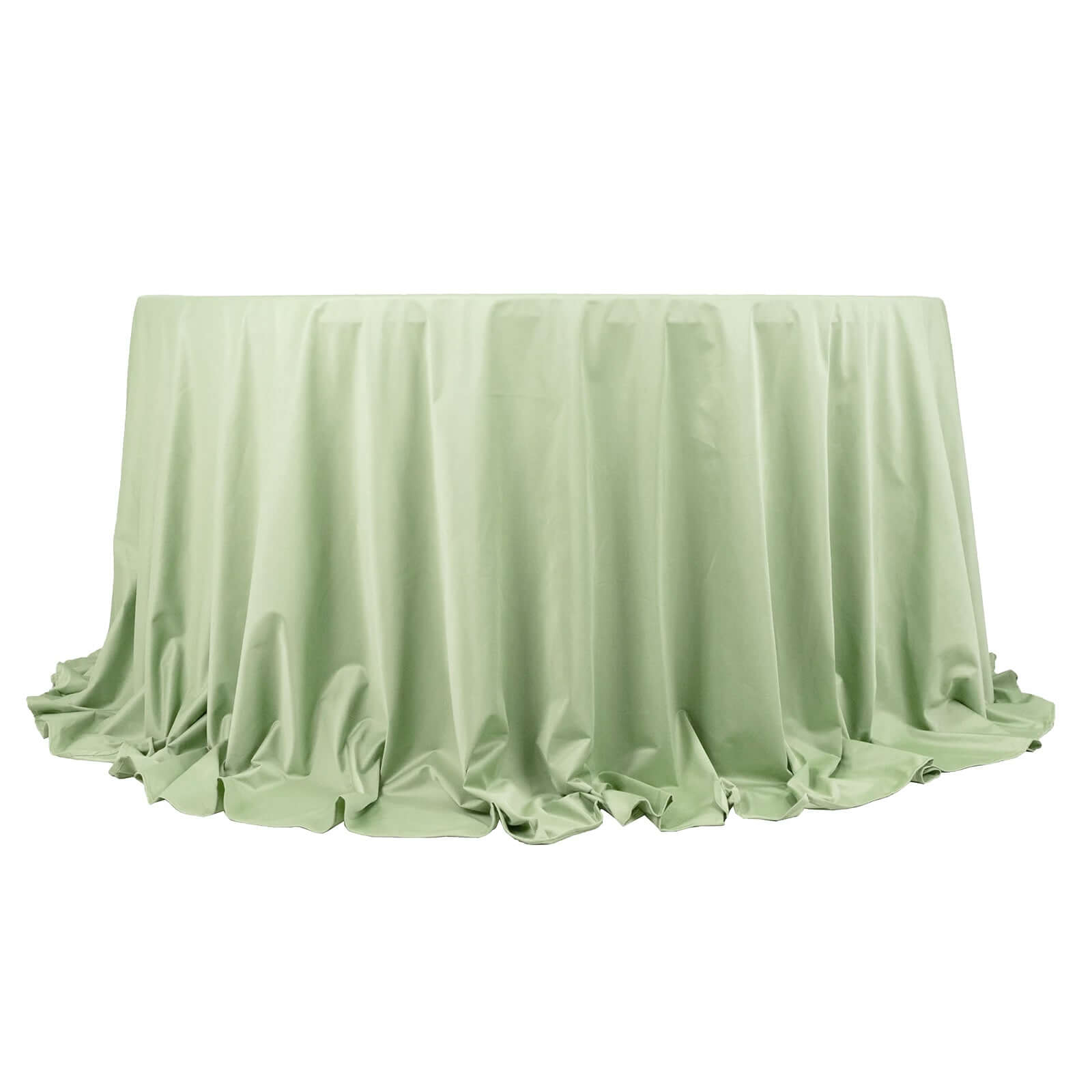 Scuba Round 132" Tablecloth Sage Green - Wrinkle Free & Stain Resistant Seamless Table Cover
