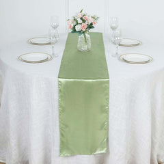 Satin 12"x108" Table Runner Sage Green - Stylish Table Linen