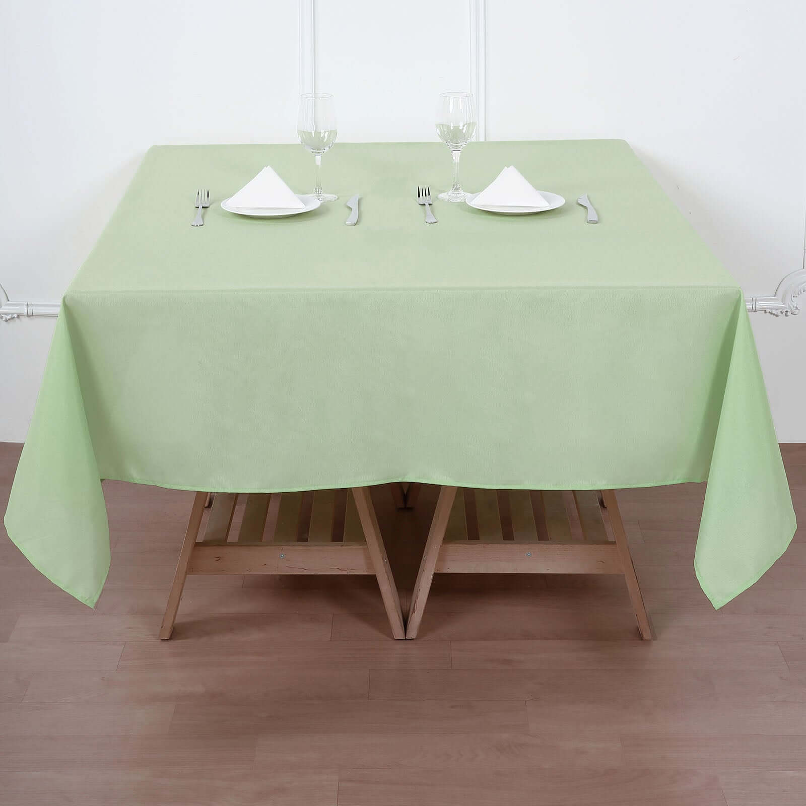 Polyester Square 70"x70" Tablecloth Sage Green - Wrinkle-Resistant & Durable Table Cover
