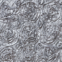 Satin 16" Chair Caps with Rosette Design for Chiavari Chairs Silver - Exquisite Chair Back Cover for Weddings & Parties