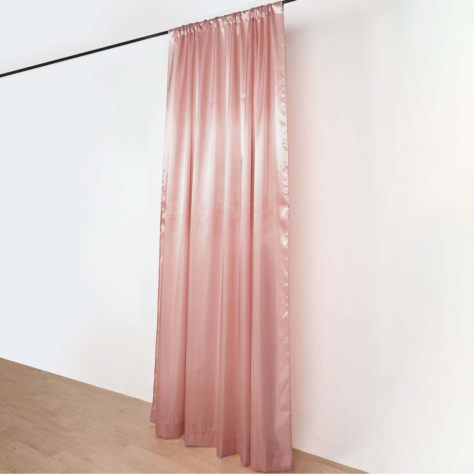 8ftx10ft Dusty Rose Satin Event Curtain Drapes, Backdrop Event Panel