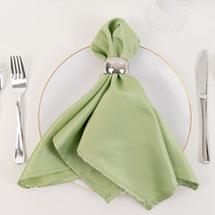 5 Pack Lamour Satin 20"x20" Napkins Sage Green - Soft Matte Finish Dinner Napkins