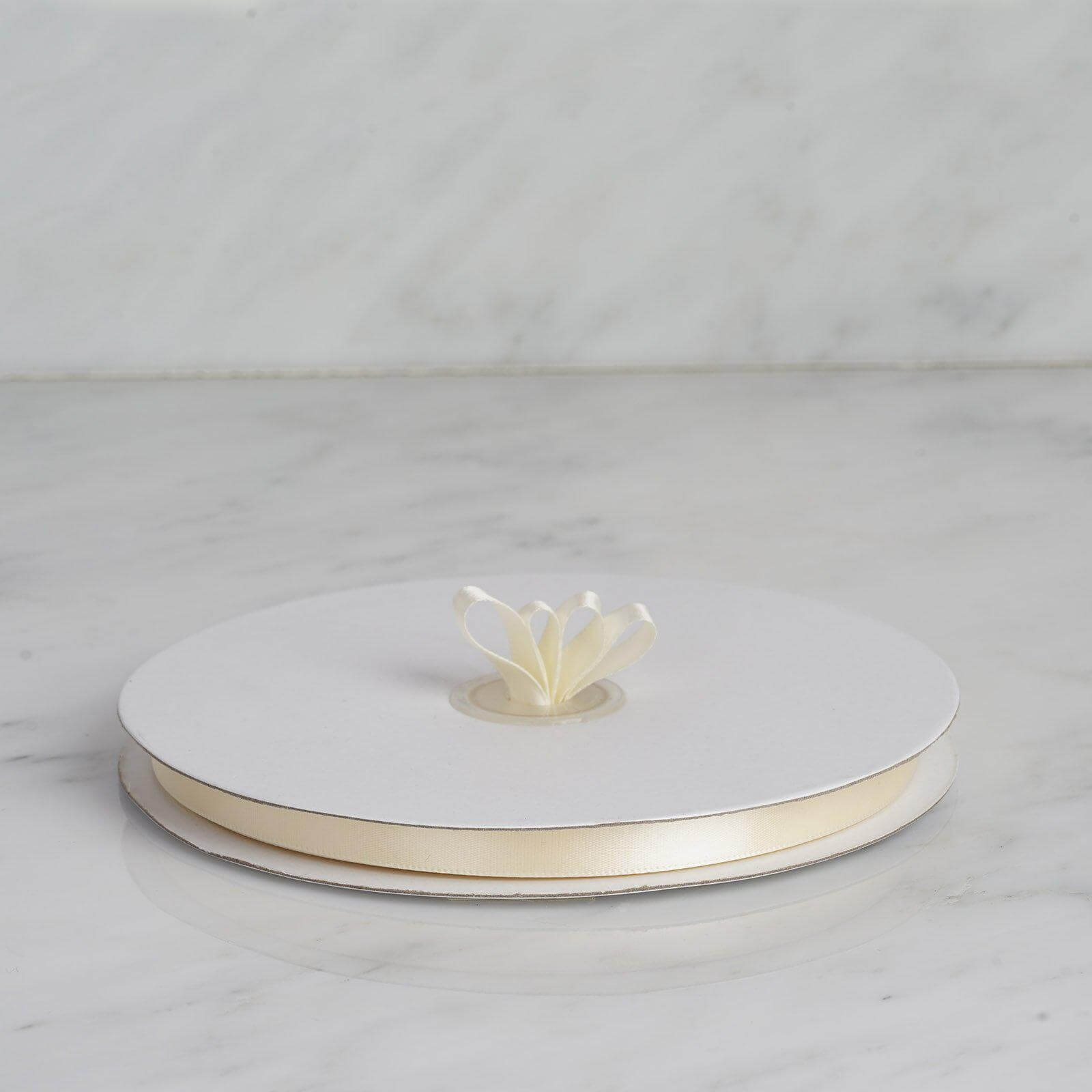 100 Yards 3/8" Ivory Single Face Decorative Satin Ribbon