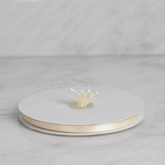 100 Yards 3/8" Ivory Single Face Decorative Satin Ribbon