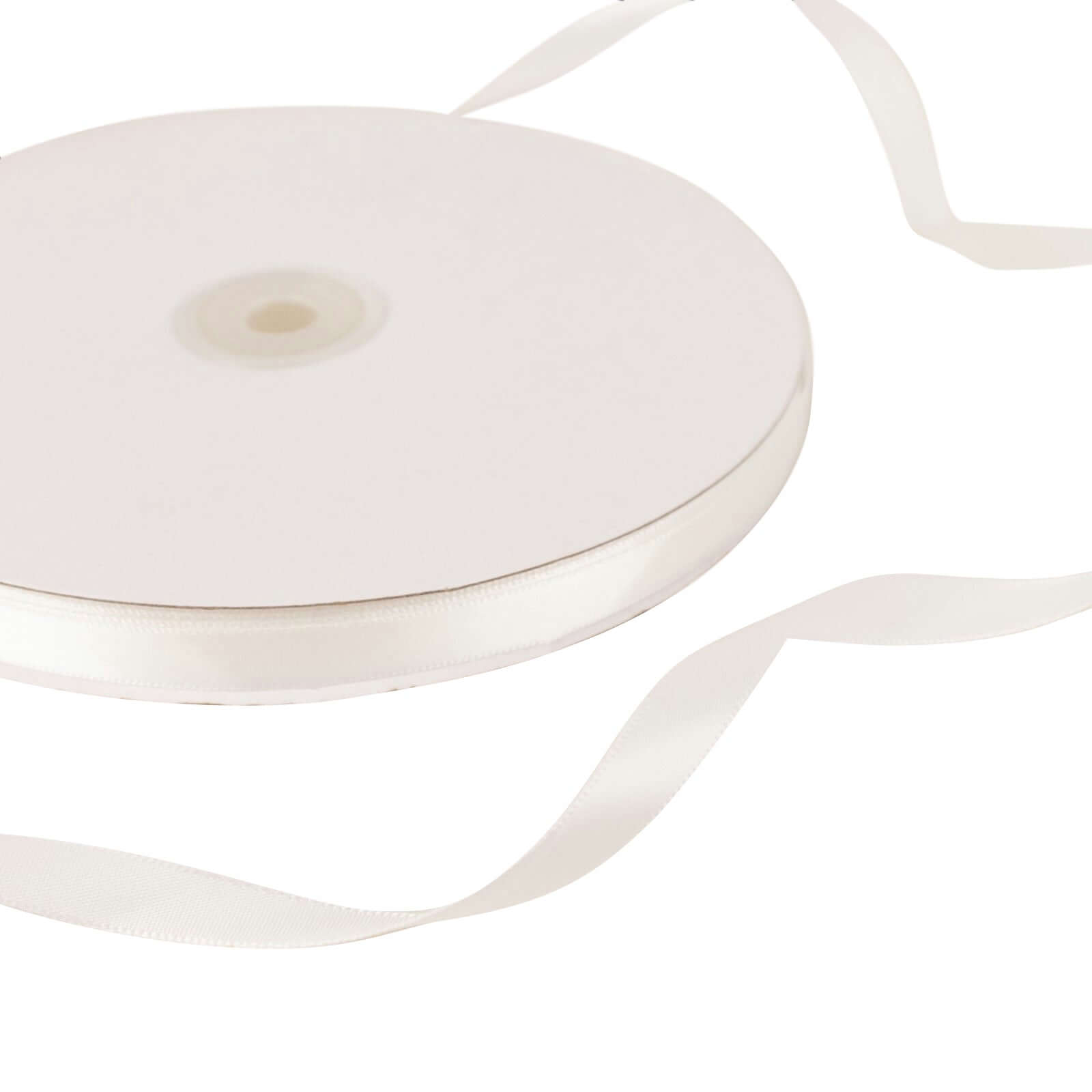 100 Yards 3/8" White Single Face Decorative Satin Ribbon